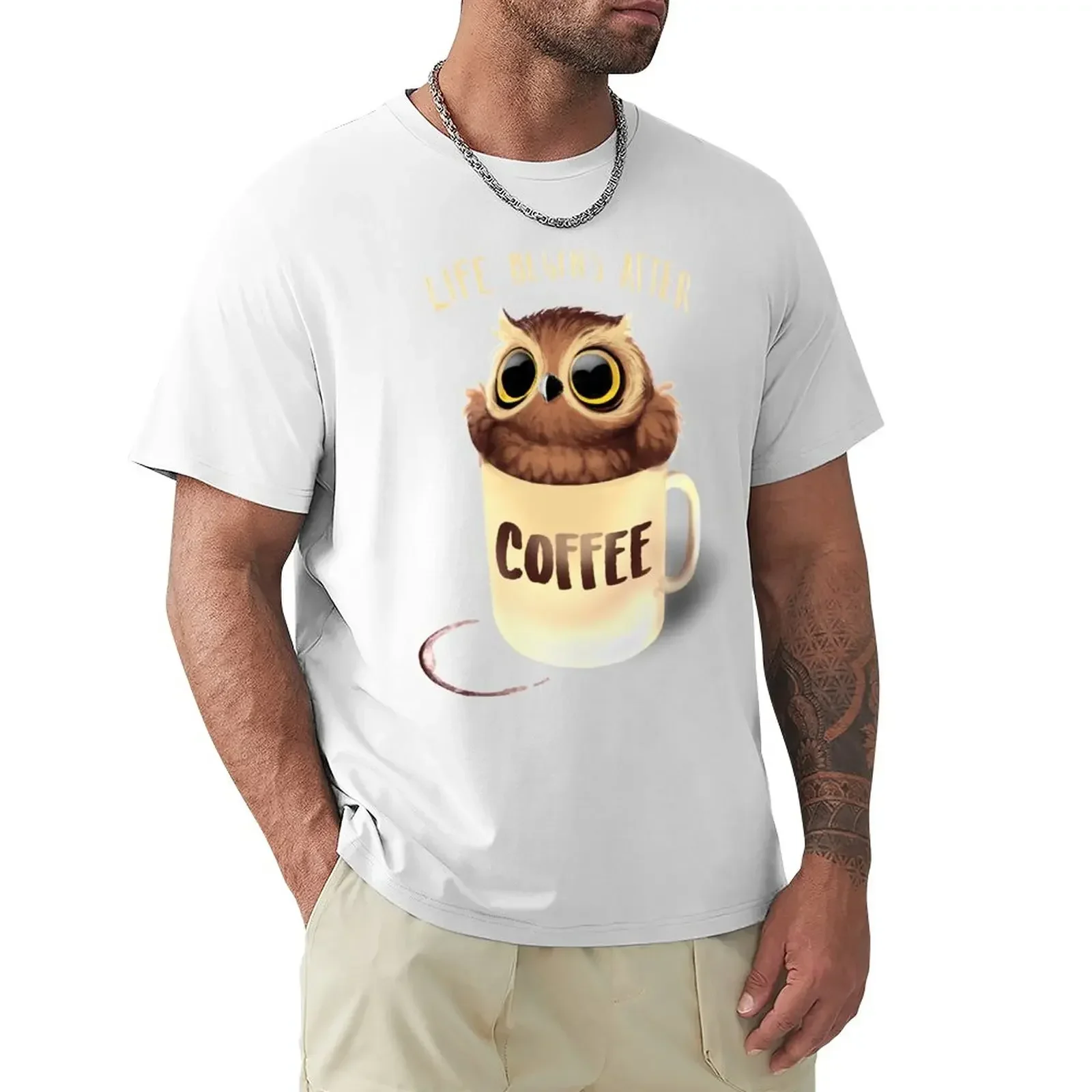 Night Owl Coffee - Cute Bird Life Begins after Футболка с рисунком рэпера летняя одежда мужские