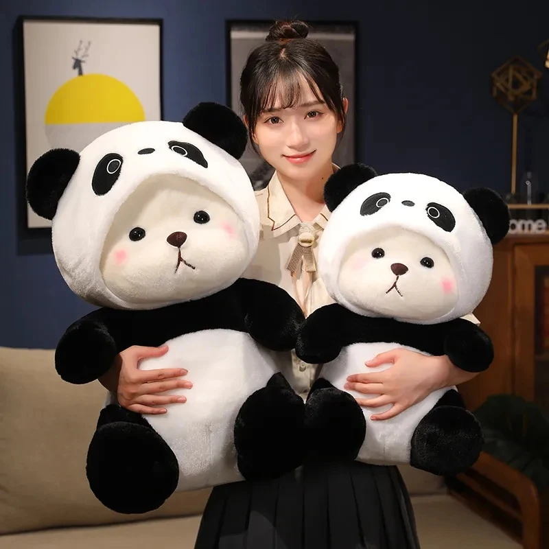 

Игрушка плюшевая кавайная панда, мягкая набивная медведь, превращается в панду, кукла-животное, милая стильная Подушка для сна, подушка для детей, 26-60 см