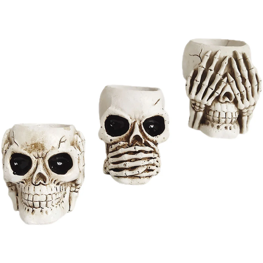 

3pcs Tealight Holders Horrifying Candlestick Resin Candlestick Holder