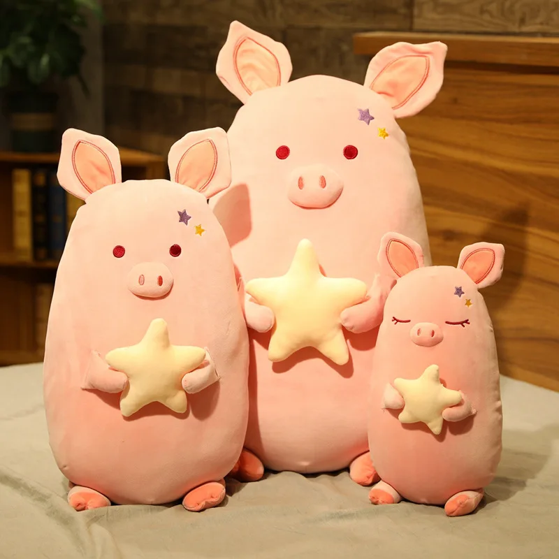 

Giant 40/60/80cm Pig Stuffed Doll Anime Plush Piggy Toy Animal Kawaii Soft Plushie Pillow Cushion Kids Baby Girl Comforting Gift