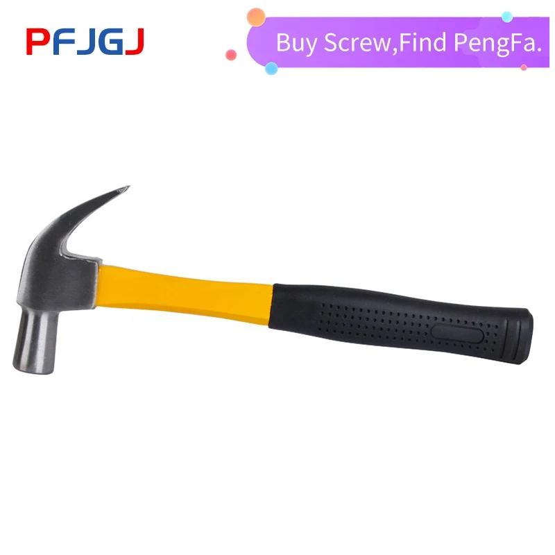 

Rubber/fiber claw hammer solid Wood Hammer 21-27