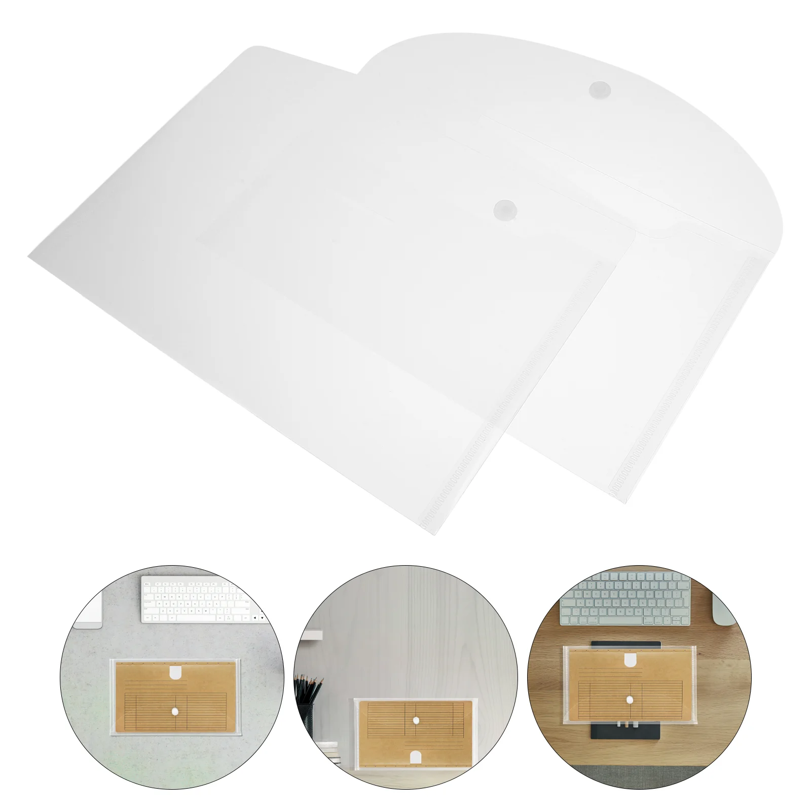 

Organizer Transparent File Pockets Folder Document Folders Snap Button Practical Storage Bags Holder Shelf