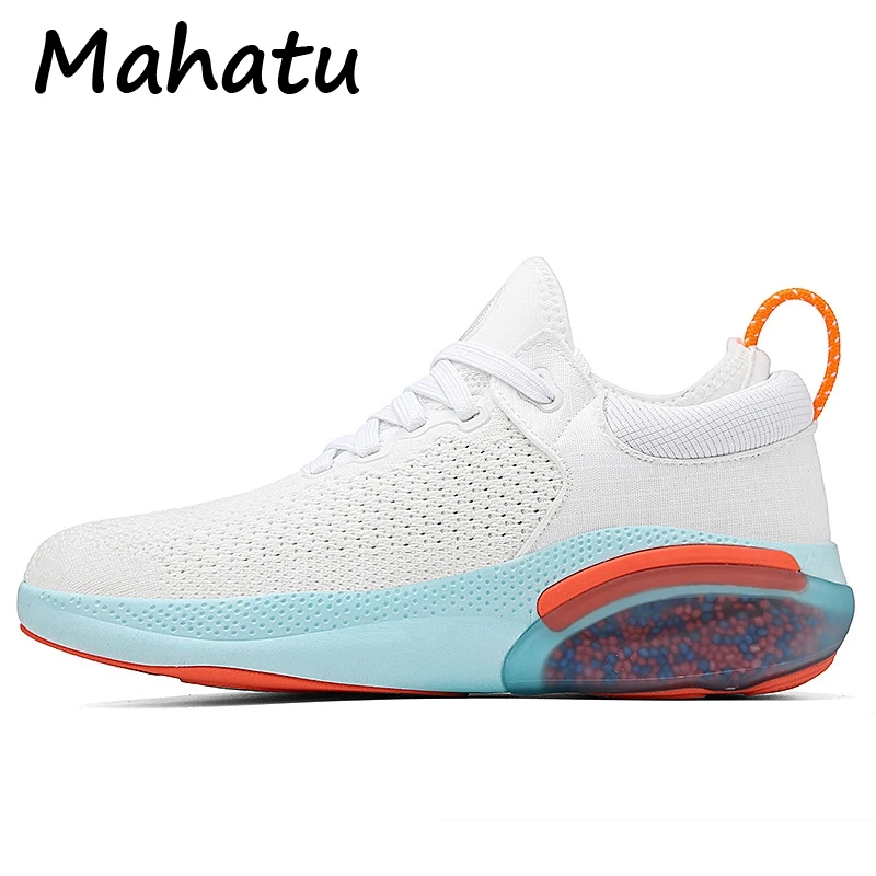 Men's Tennis Shoes Particle Air Cushion Mesh Lightweight Breathable Casual Shoes Flying Knitting Running Shoes