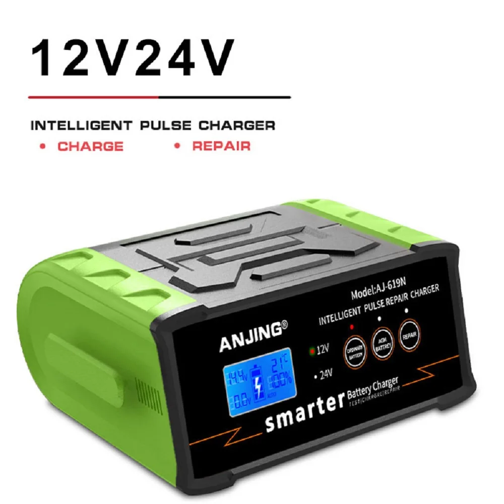 

Large Power 400W 6Ah-400Ah Battery Charger 12V/24V Car Battery Charger Trickle Smart Pulse Repair For Car SUV Truck Boat Motorcy