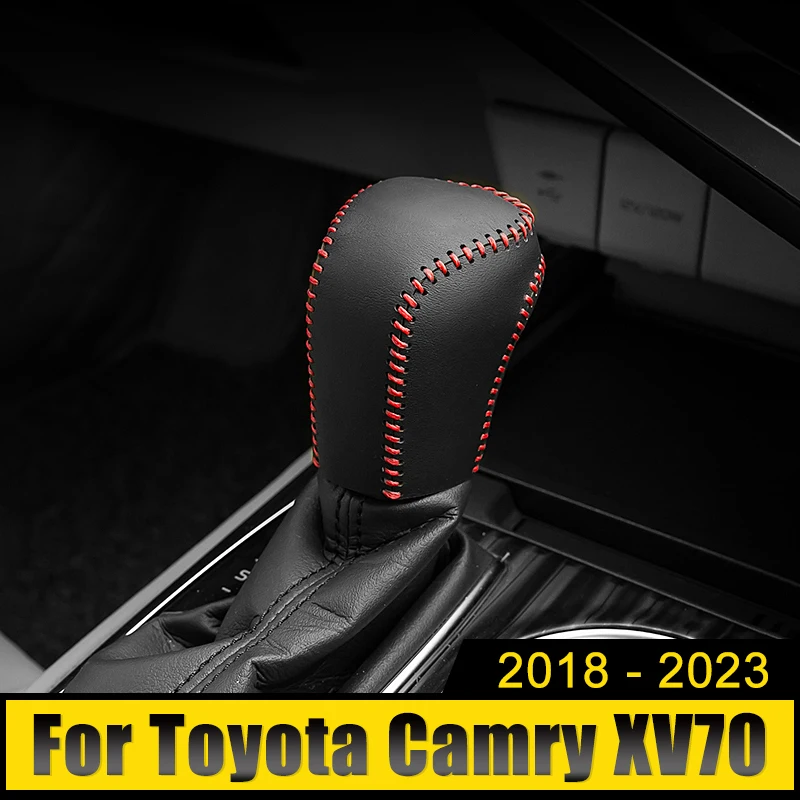 

For Toyota Camry 70 XV70 2018-2021 2022 2023 Leather Car Gear Shift Collars Car Shift Knob Cover Case Decoration Accessories
