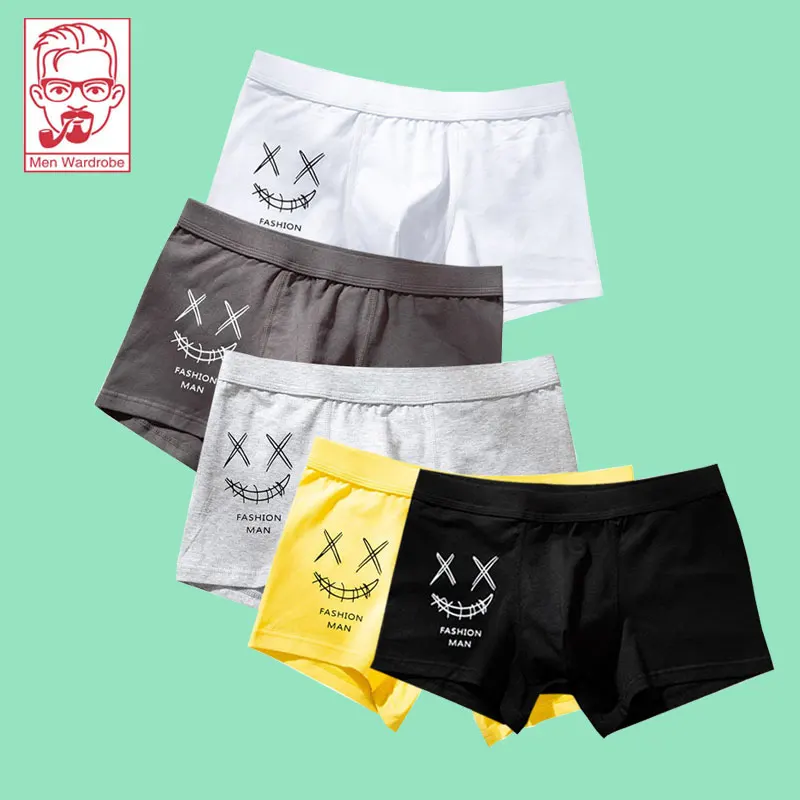 

Men's Underwear Cotton Boxers Trend Personalized Pattern Shorts Breathable And Comfortable Summer Underwear Youth Cartoon Boxers