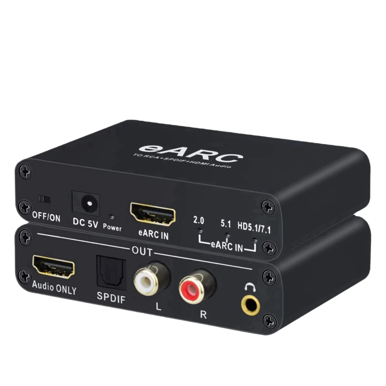 Фото HDMI EARC ARC Audio Extractor 192 кГц EARC в RCA аудиоконвертер цифро-аналоговый адаптер для DTS Dolby Atoms AC3 LPCM Fiber №1