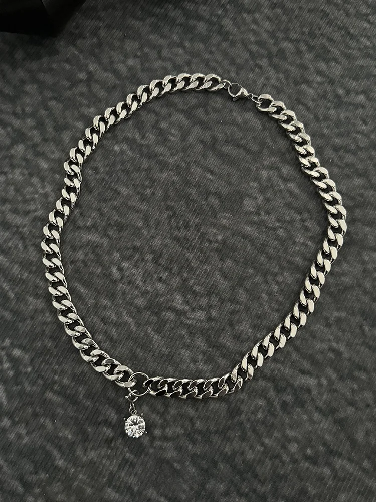 Съемное бриллиантовое толстое кубинское ожерелье мужское высококачественное