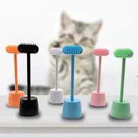 cute ear shape cat massage brush with bell soft cat rub hair massage comb with base kitten itch tickling comb cat grooming tools