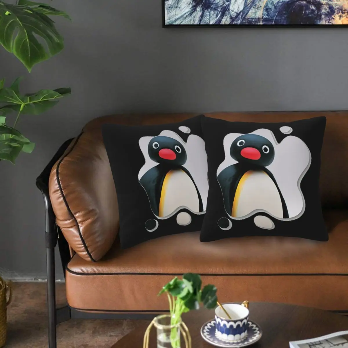 Фото Pingu Pinga Penguin TV 2 шт. квадратная наволочка наволочка удобная декоративная подушка для домашнего автомобиля №5