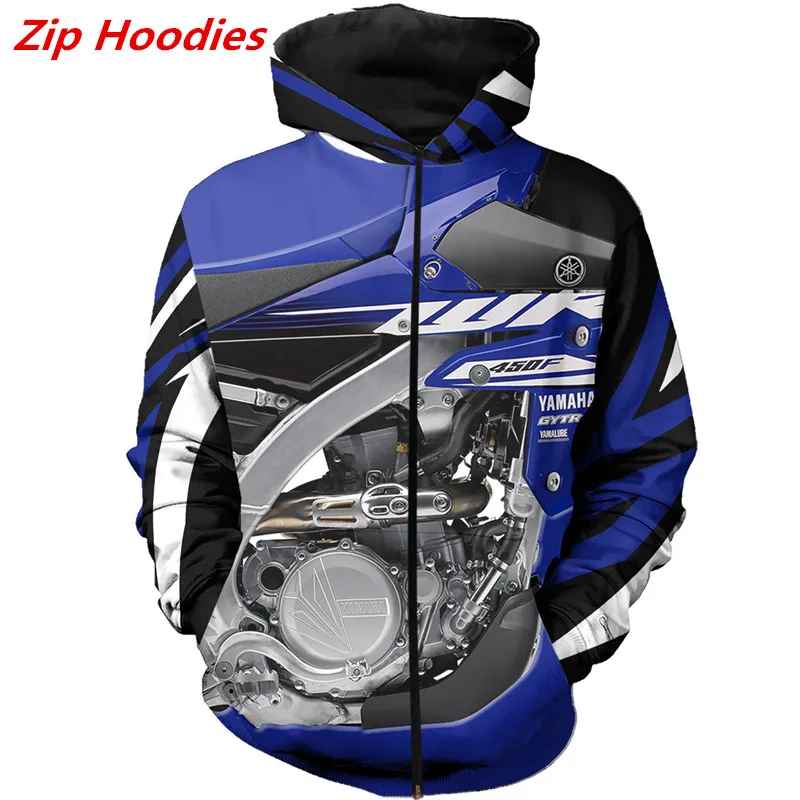 

Sudadera con capucha y cremallera para hombre y mujer, ropa con estampado 3d de Yamaha Wr450f