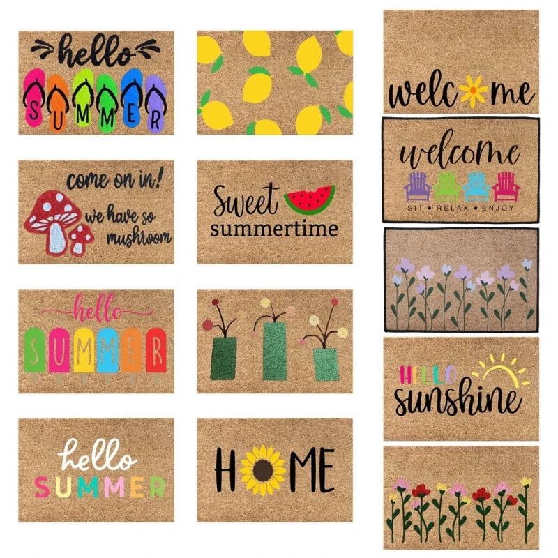 

M5TF Flip Flops Summer Doormat Rugs Rectangle Entrance Floor Mat Bath Mat Welcome Carpet for Front Door Decorations