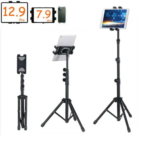 

Floor Tablet Tripod Stand Holder Carrying for iPad 4.7-12.9 inch Height