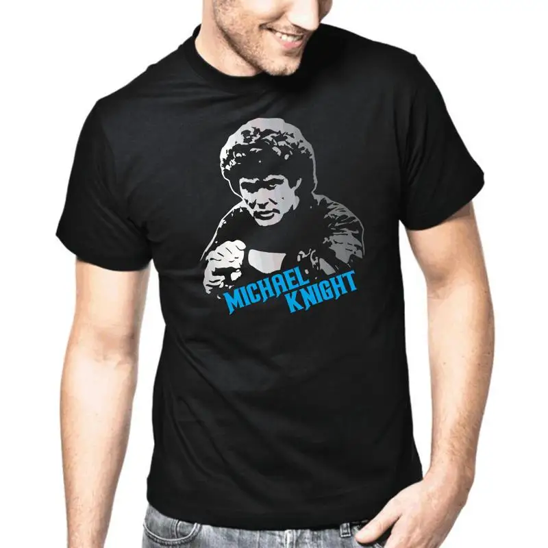 Фото Забавная футболка Michael Knight KITT Rider David Hasselhoff Fondation Rétro Cult 80-х годов №1