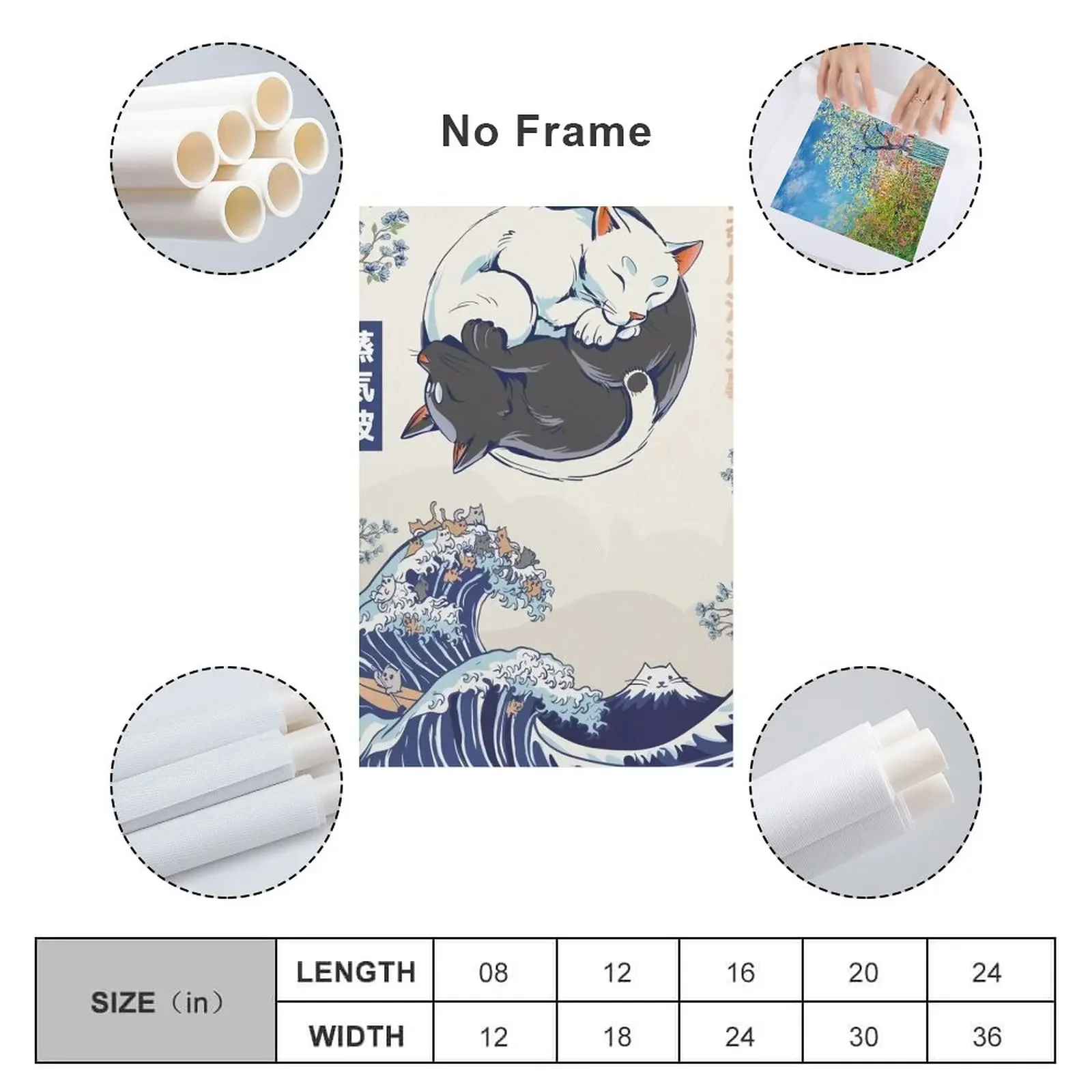 Печать на холсте &quotВеликая волна кота Агава&quot