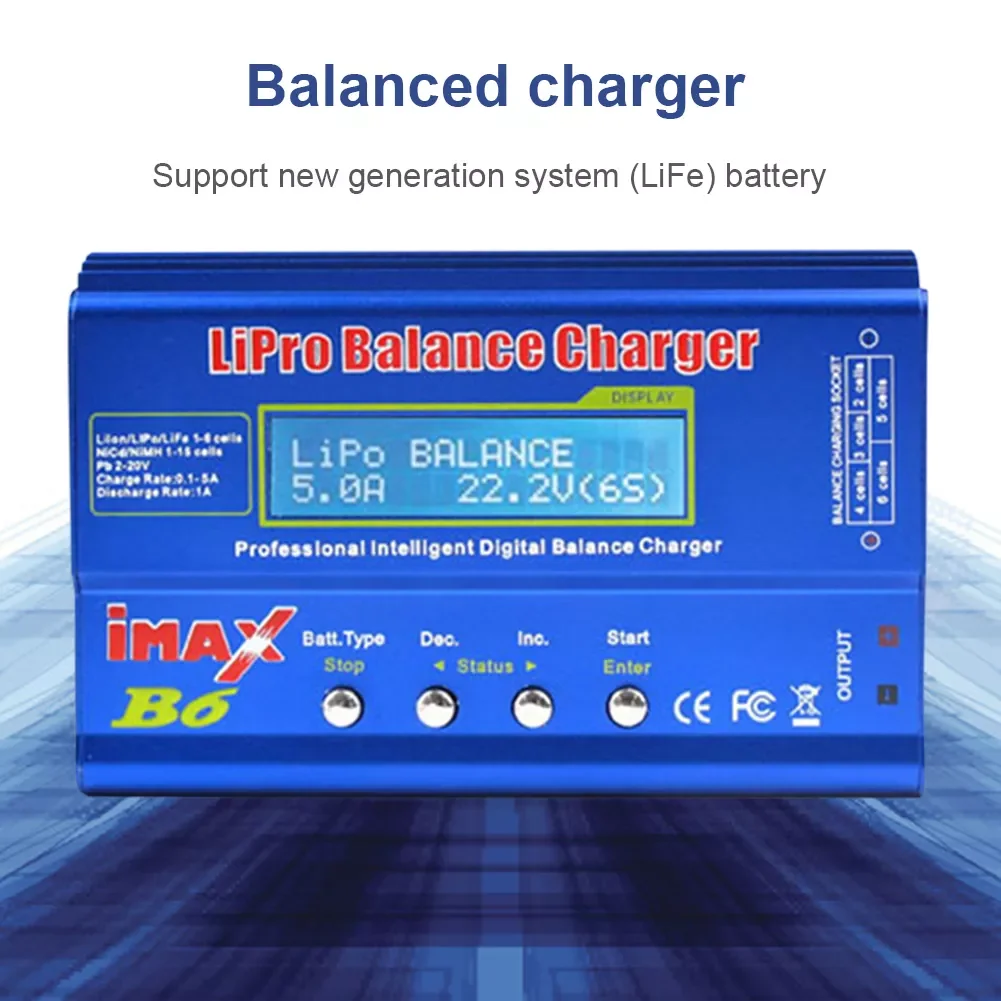 

NEW2023 IMAX B6 Lipo Balance Charger AC/DC 80W Digital Battery Pack Charger Discharge Power 5W 18V 6A for LiPo NiMH NiCd LiFe Pb