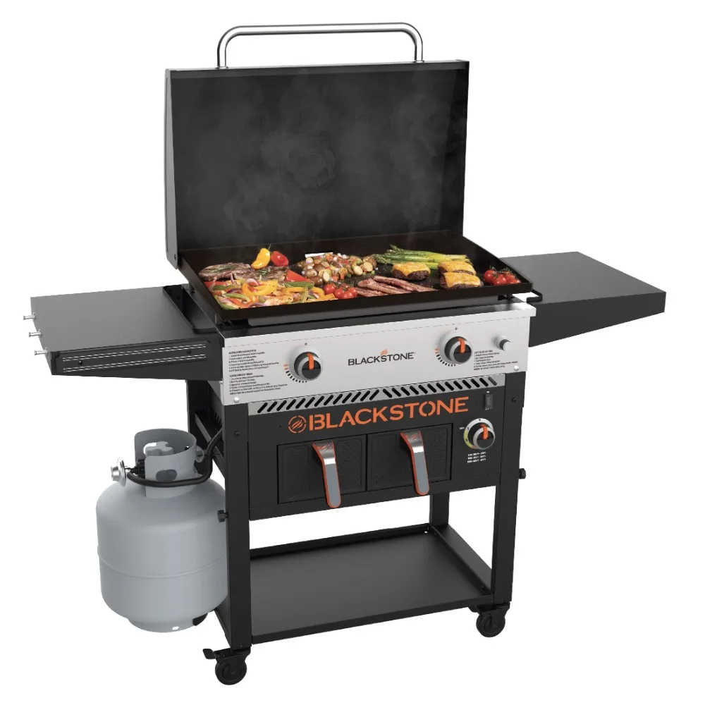 

Blackstone 2-Burner 28" Griddle with Air Fryer Combo, Barbecue Grill Outdoor, Camping Oven
