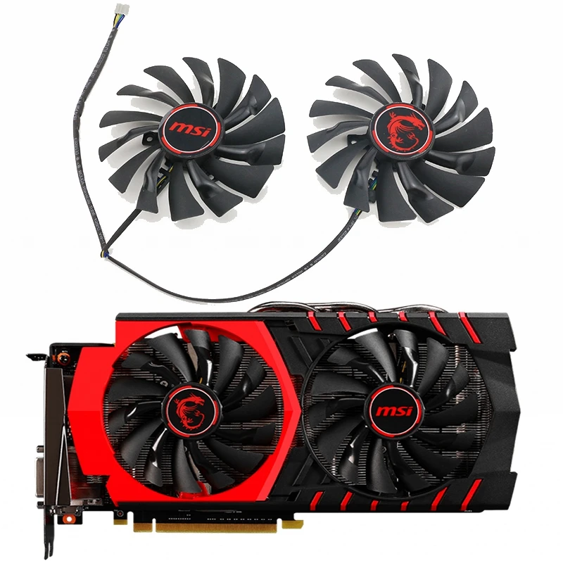 

New 2pcs/lot PLD10010S12HH for MSI GTX950 960 970 980 980Ti graphics card fan