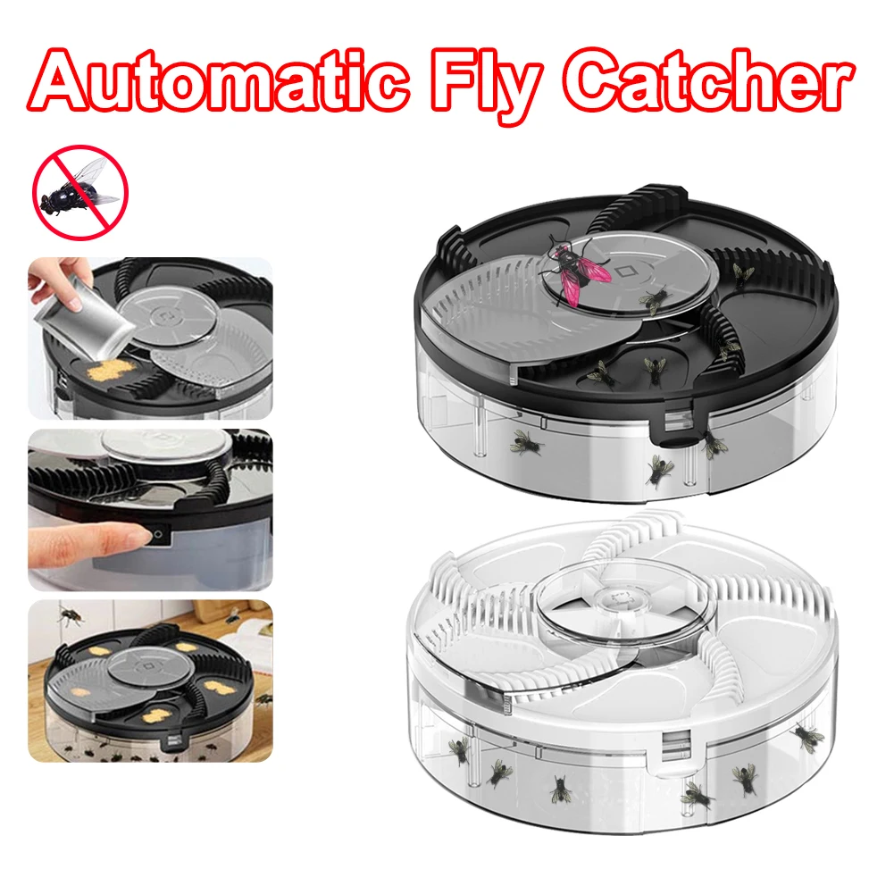 

2023New USB Flytrap Automatic Pest Catcher Fly Killer Electric Fly Trap Device Insect Pest Catching For Home Kitchen Rechargeabl