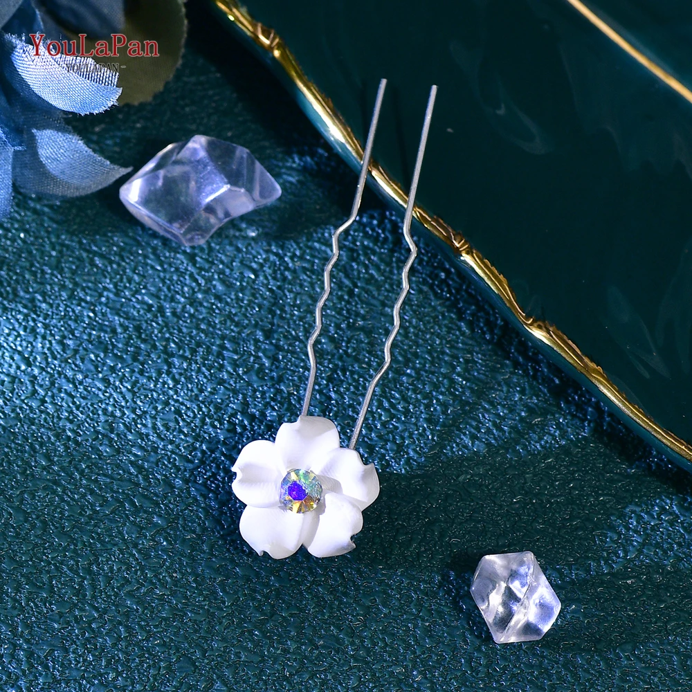 YouLaPan ручной работы невесты керамические Цветочные заколки для волос аксессуары