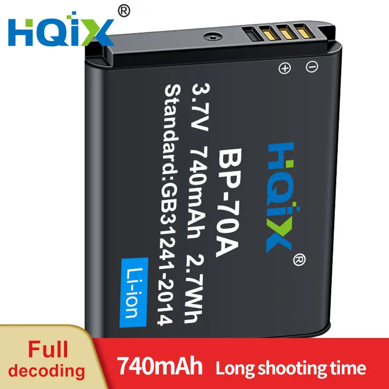 Фото HQIX для Samsung ES65, ES70, ES73, ES75, ES80, ES95, ES96, ES99, TL105, TL110, TL125, TL205, PL21, PL80, PL20 камера BP-70A зарядное устройство Аккумулятор №1