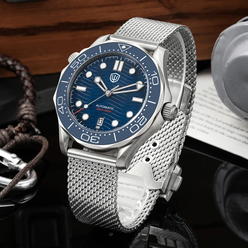 Фото Watchdives WD007 V3 Мужские часы NH35 Часы с автоматическим механизмом и нейлоновым ремешком 200 м Водонепроницаемые механические часы с подарочной коробкой №4