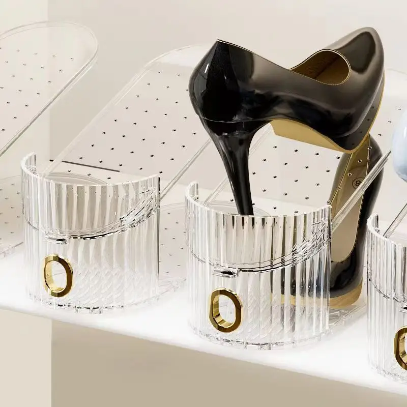 Акриловый красочный прозрачный органайзер для обуви премиум-класса обувной шкаф