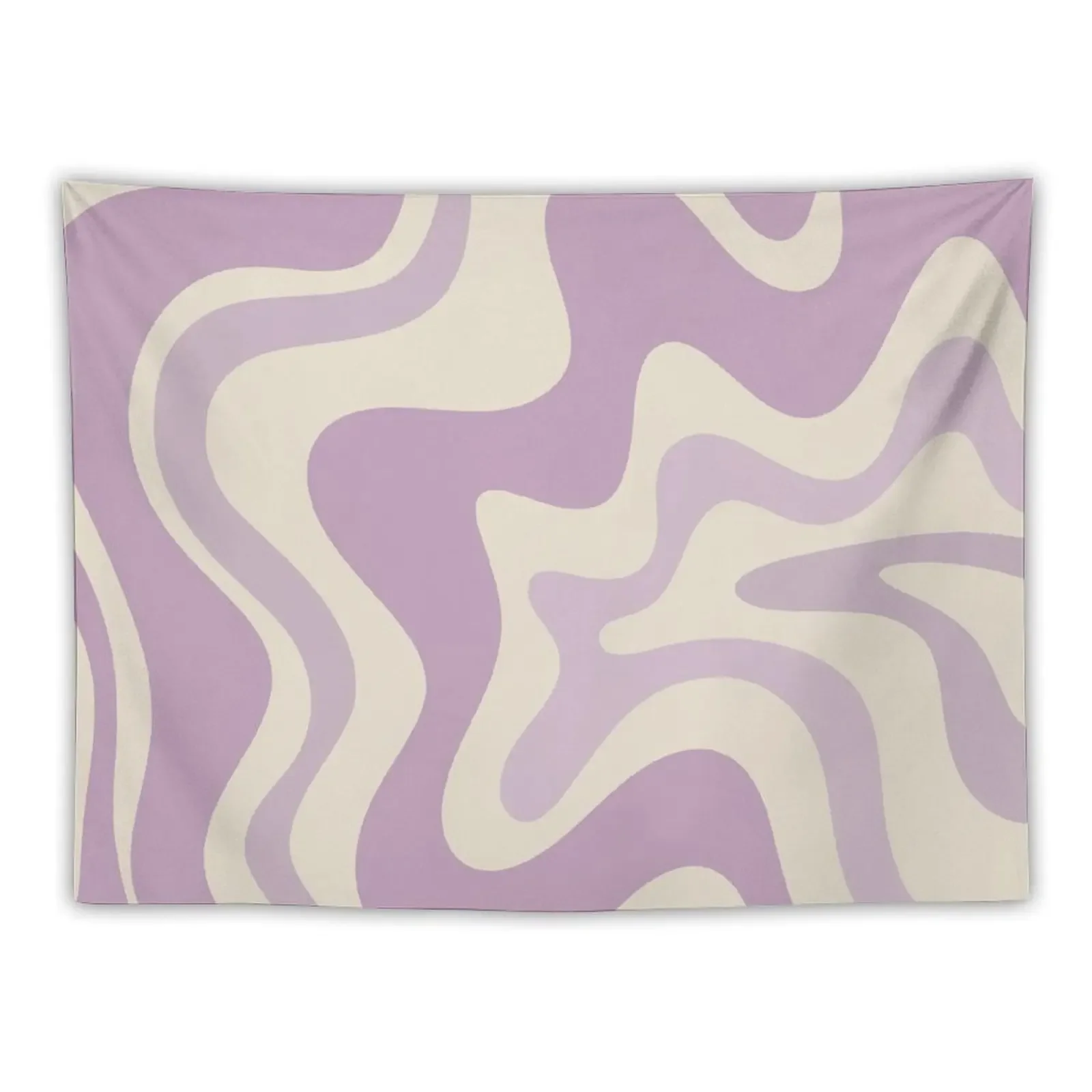 Гобелен в стиле ретро с жидким завитком абстрактный Рисунок лаванды и крема