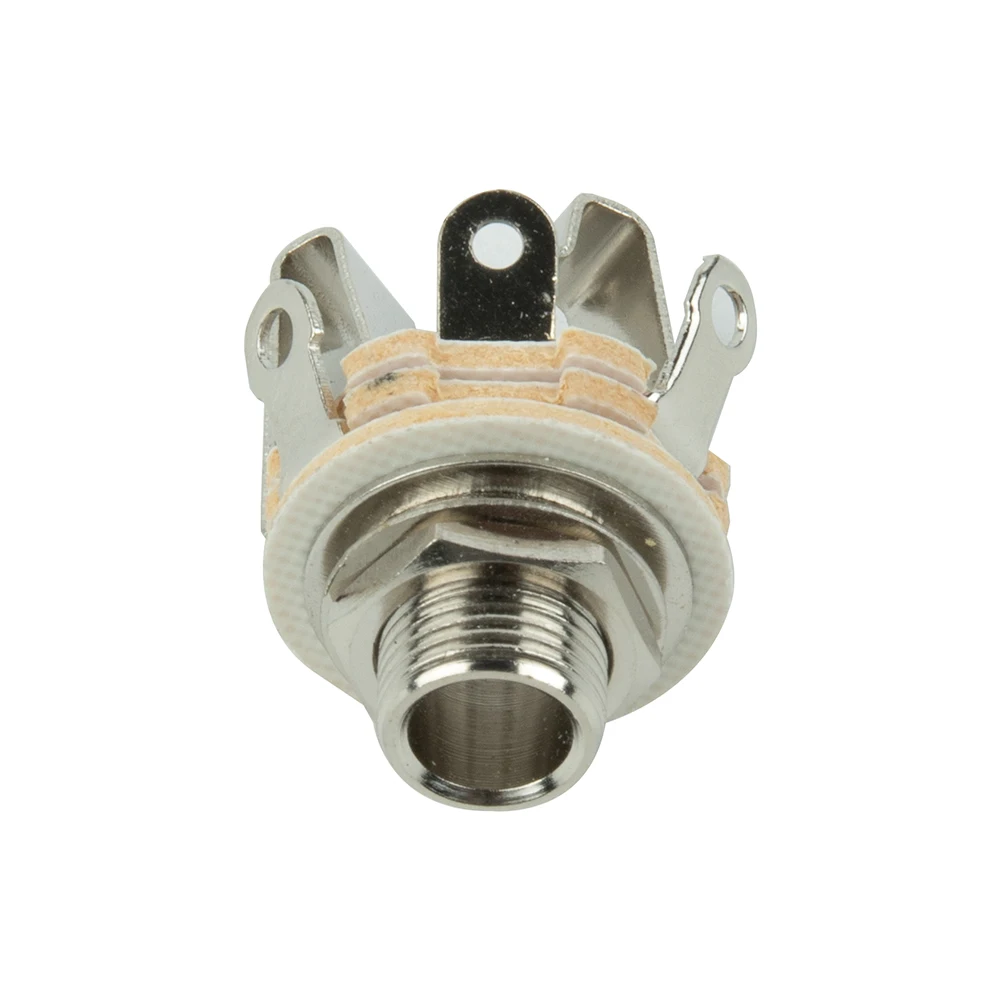 

Guitar Jack Guitar Plug Electric Guitar Jack Stereo Jacks Socket 1/4\" (6.35mm) Active Pickups Stereo Chrome Nut Washer