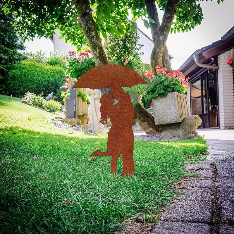 

Парные стыковки, уличный садовый декор, полые сухие силуэты силуэтов для сада, патио, газона, балкона, цветочный горшок, Декор