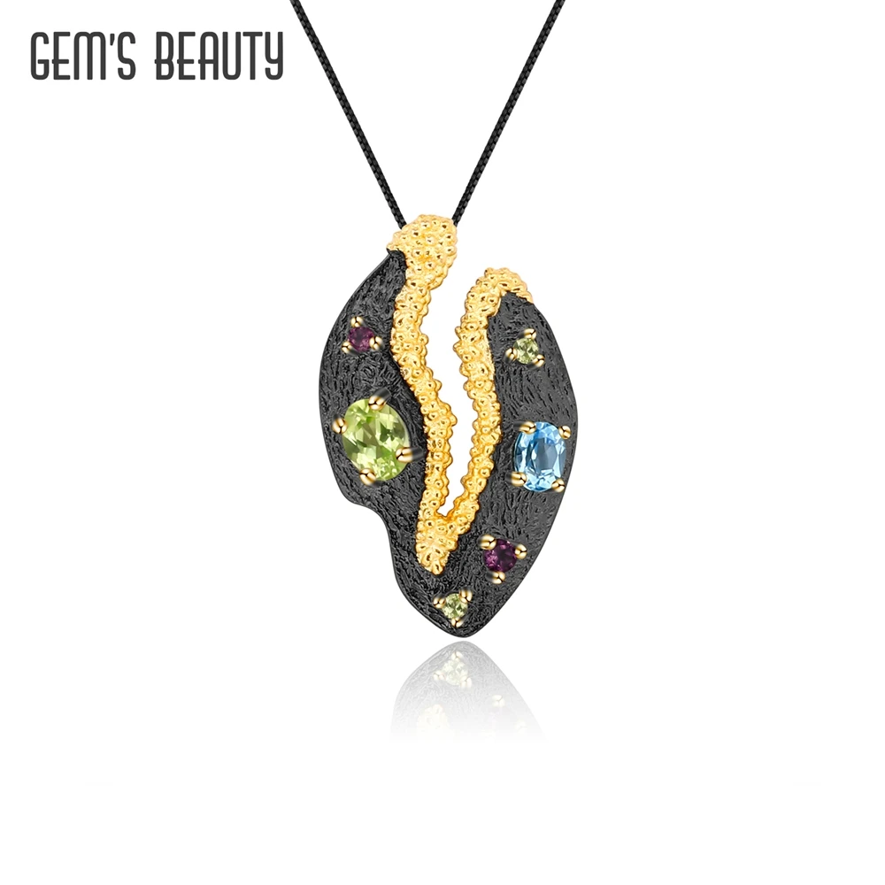 

GEM'S BEAUTY 925 Sterling Silver Design Pendant For Women Chain Necklace Original Creative Handmade Gift Trendy Fine Jewelry