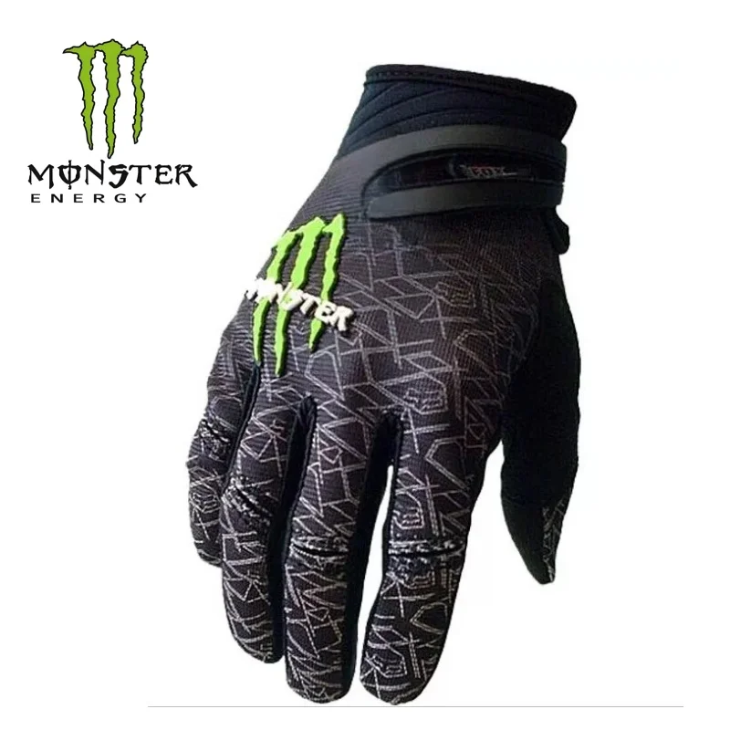 Фото Перчатки для верховой езды Monster Energy, внедорожные перчатки для мотоциклетных и велосипедных гонок, мужские и женские износостойкие перчатки с полным пальцем №5