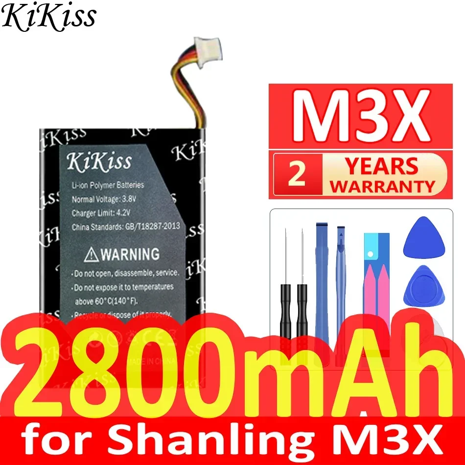 Фото Мощный аккумулятор KiKiss 2800 мАч/5000 мАч для Shanling M3X M6 PLus m6plus №1