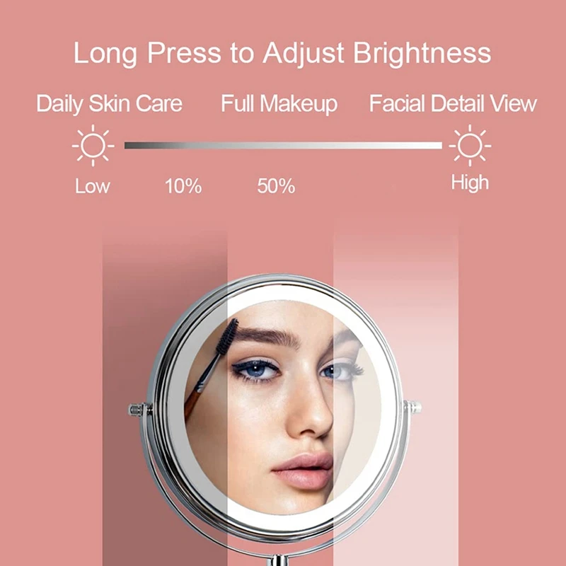 Настенное зеркало для раковины 1/10X Лупа 8 дюймов поворотное и ванной с 3 цветами