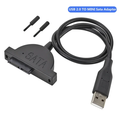 Новый адаптер USB 2,0 для Mini Sata II 7 + 6 13Pin для ноутбука, CD/DVD ROM, преобразователь привода Slim Line, стандартный стиль, 1 шт.