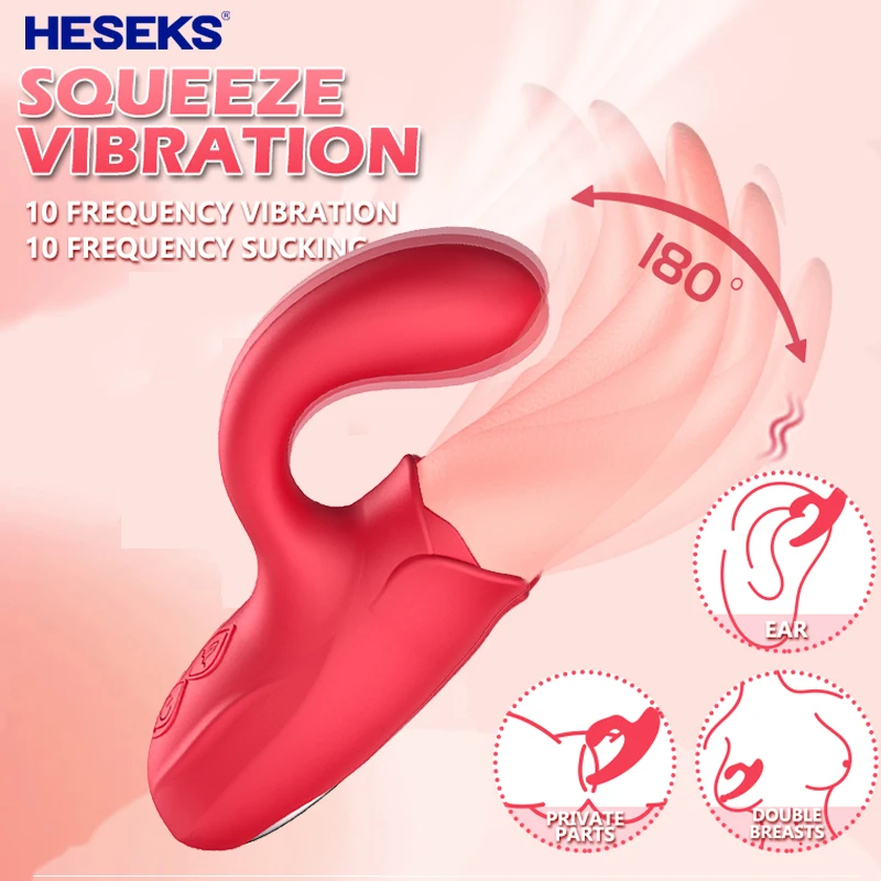 

HESEKS 10 Speed Sucking Blowjob Vagina Tongue Licking Female Masturbation G-spot Clitoral Stimulation Vibrator Sex Toy For Women