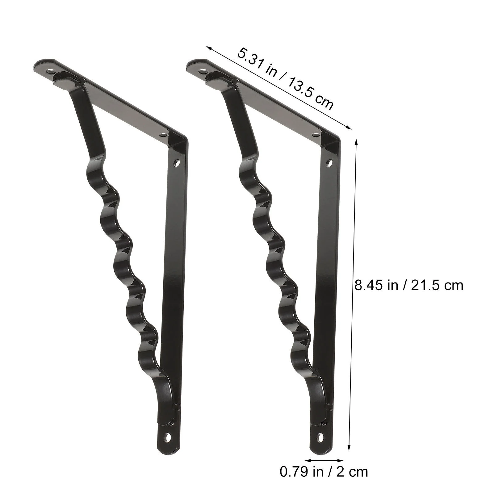 

2 Pcs Shelves Wall Black Floating Shelf Bracket Holder Fastener Brackets Decorative Iron Work Bench Support