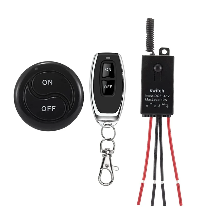 

433Mhz Wireless Remote Control Switch,DC12V/24V/48V/72V 40A Relay RF Switch With 328FT Long Range Remote Controller