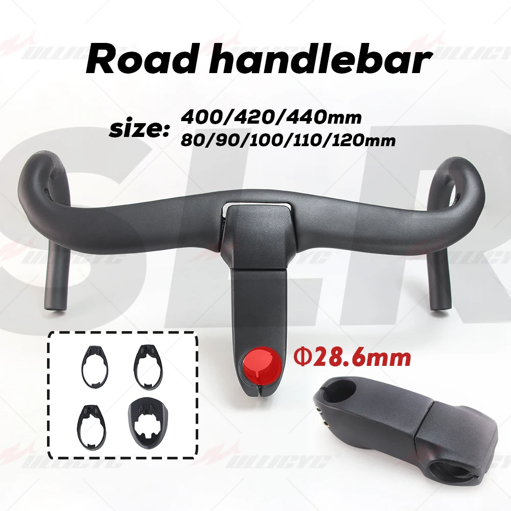 

Black Matte Carbon Fiber Road Bike Handlebar With -7D Stem for SLR Frame Bike Handlebar 90/100/110/120*400/420/440mm