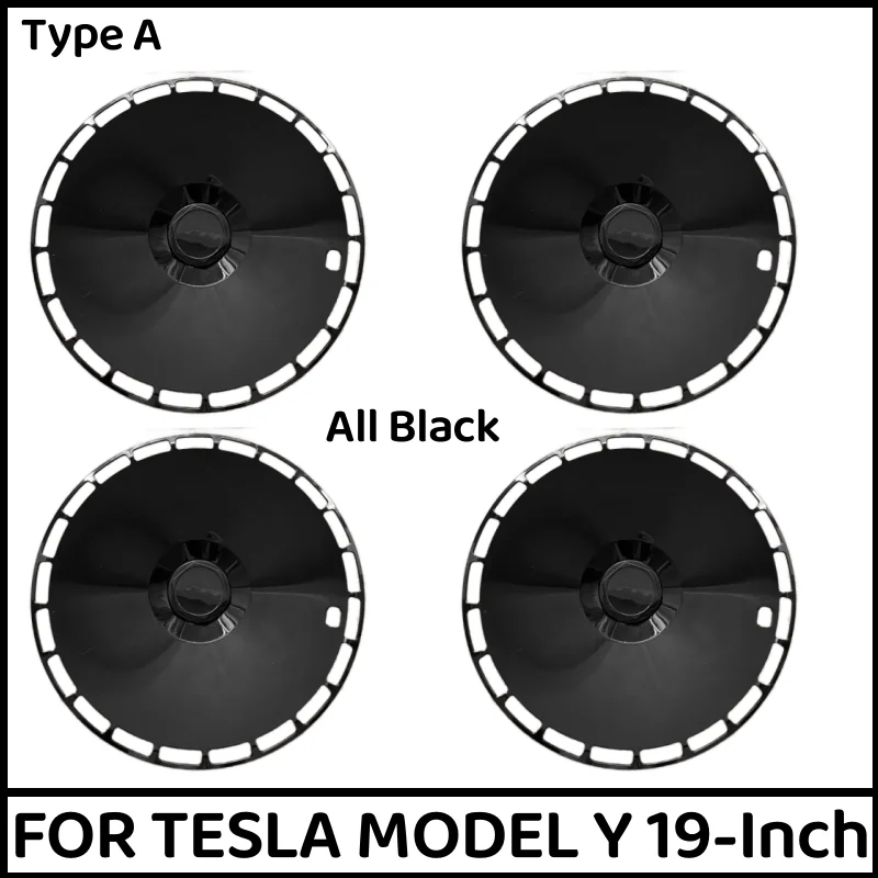 

4 шт., 19-дюймовая крышка колеса, высокоэффективная сменная крышка ступицы, полная крышка обода, колпачок ступицы колеса для Tesla Model Y 2020-2023, аксессуары
