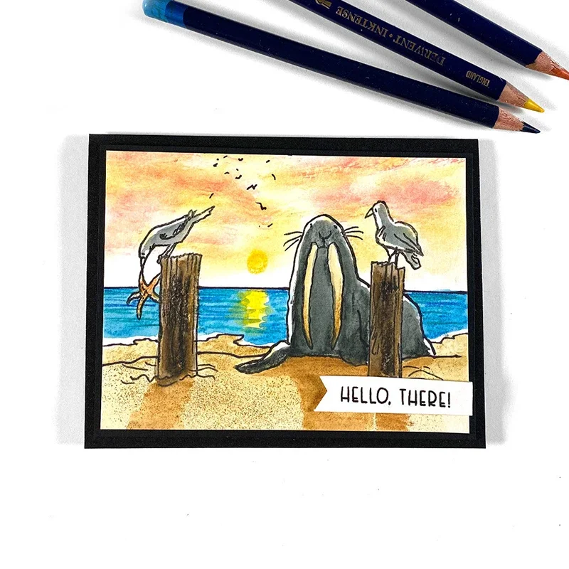 Новинка 2023 деревянные прозрачные штампы в виде чайки с животными и