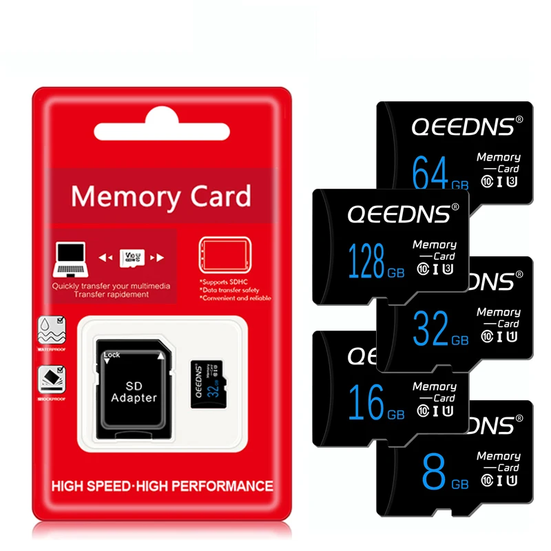 Memory Card 8GB 16GB 32GB/SDHC 64GB/128GB/256GB/512GB SDXC Micro/TF SD Card 128 64 32 16 8 gb UHS-1 Flash card free SD adapter