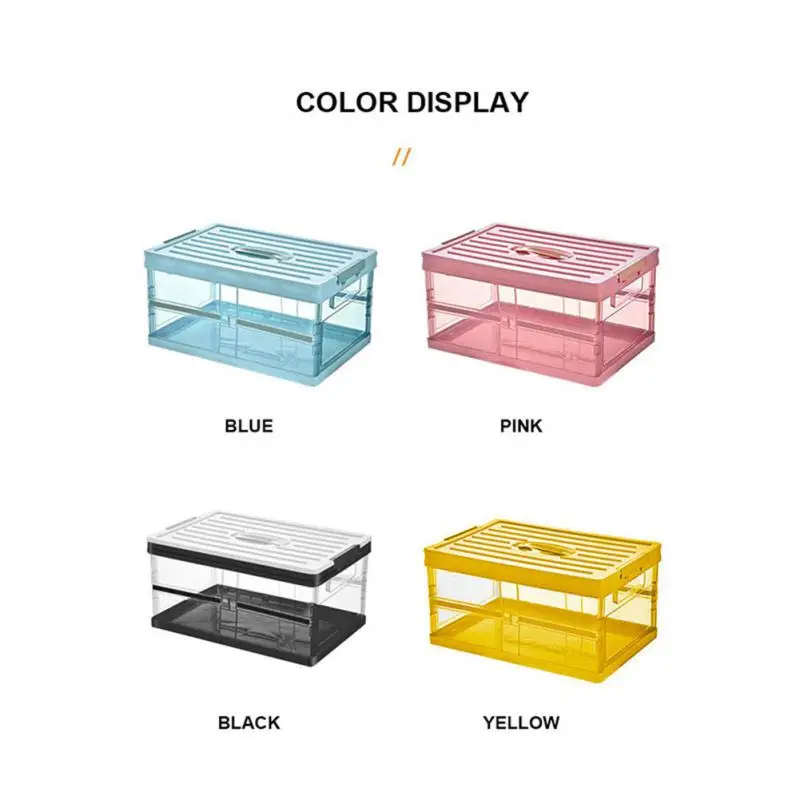 

Transparent Car Storage Box Thickened Hard Portable Car Trunk Organizer Box Folding Auto Multiuse Tools Car Trunk