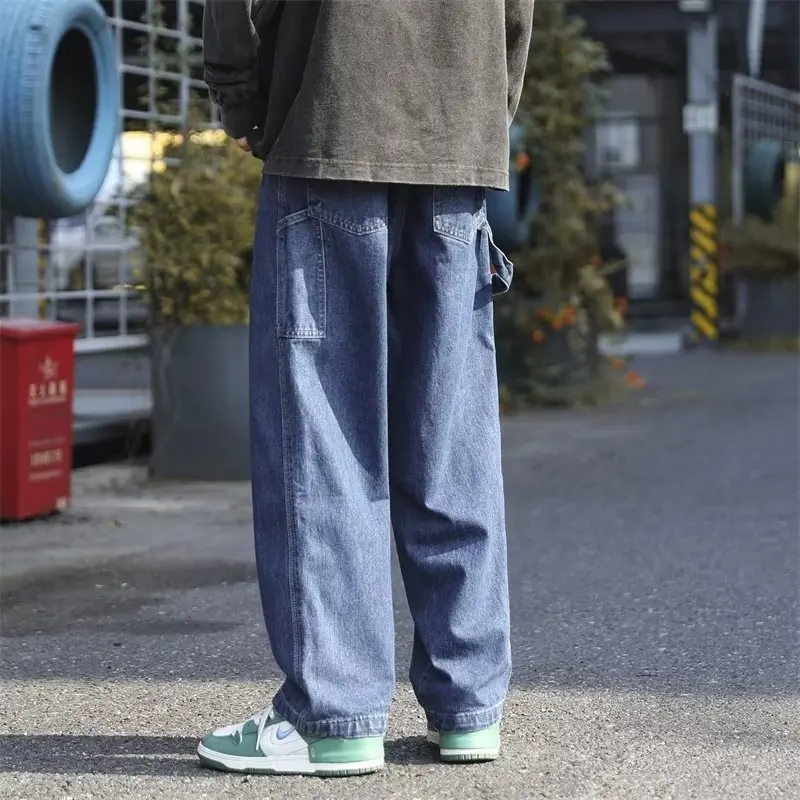 Unisex Vintage Y2K Streetwear Baggy Cargo Jeans High Waisted Straight Wide Leg Pants Denim Trousers Fairy Grunge Alt Clothes