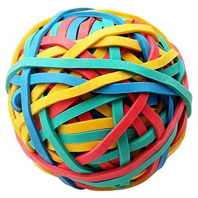 

2Pcs Rubber Bands Ball for Colorful Office Supplies Small 200G/0.44LB Stretchable Stationery Holder Organizing Document