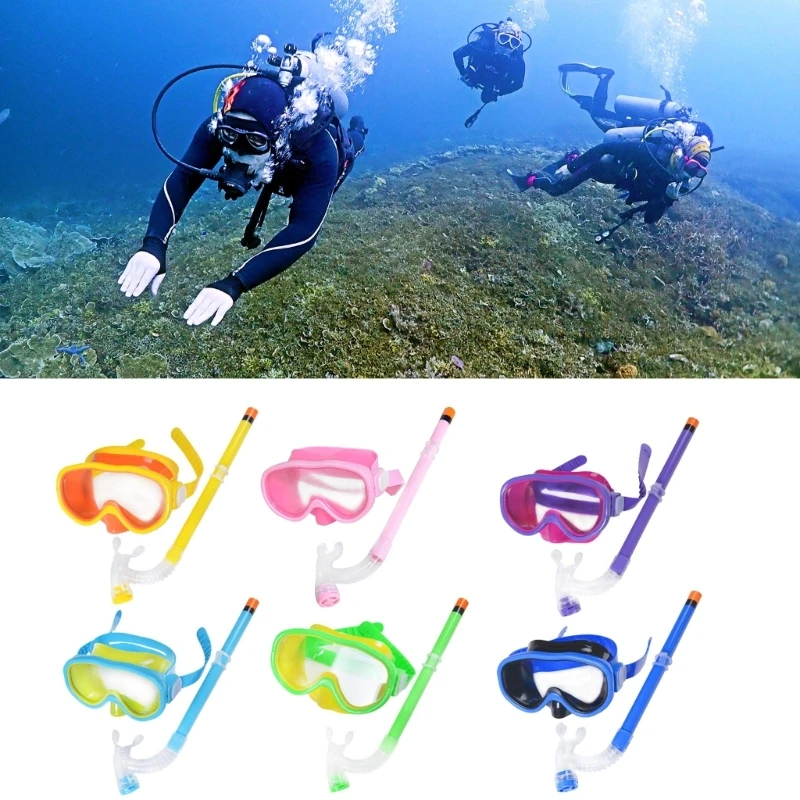 

Children Snorkel Set Scubas Snorkeling Masks Swimming Goggles Glasses with Dry Snorkels Tube Equipment Diving Gear Kits