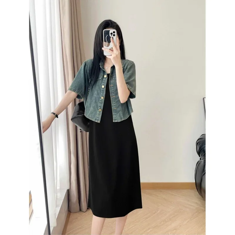 Vintagedenim утягивающий костюм женское летнее длинное платье закрывающее живот