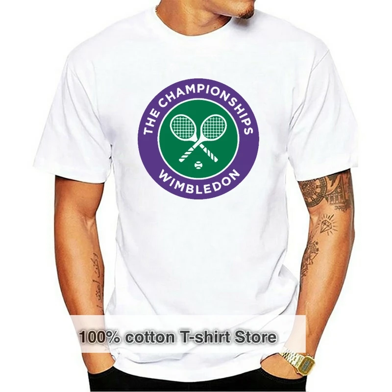 

Крутая Мужская футболка из 100% хлопка с круглым вырезом для чемпионата Wimbledon
