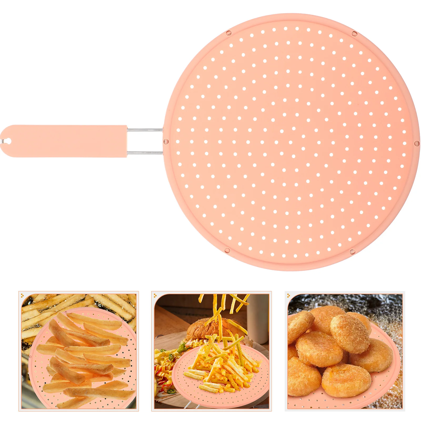 

Splatter Guard Oil Pan Cover Screen Anti Shield Frying Cooking Silicone Kitchen Grease Pot Splashing Spill Mesh Tool Gadget