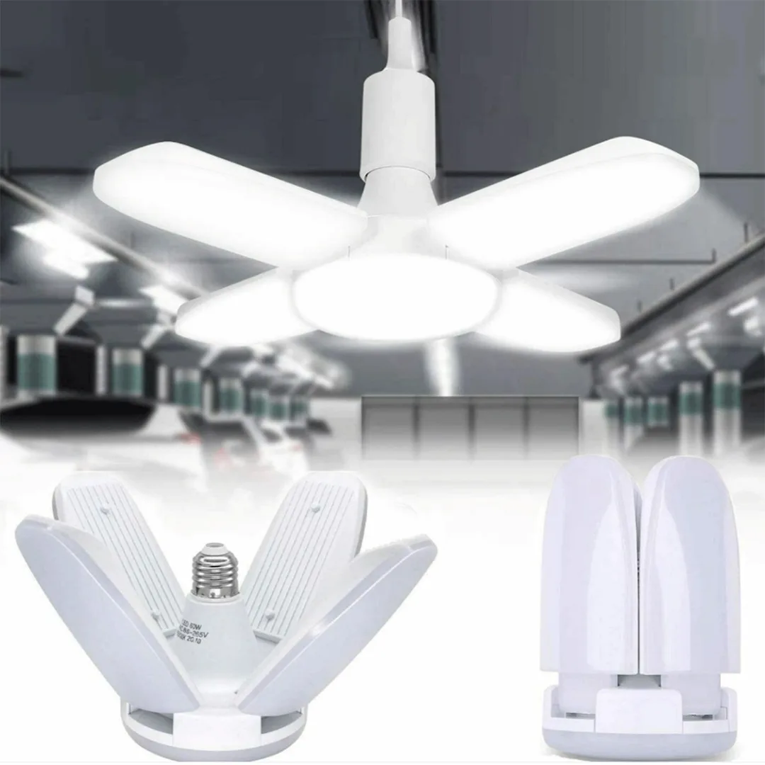 

1 шт., светодиодный светильник для гаража, 60 Вт, E27, Регулируемый угол наклона лезвия